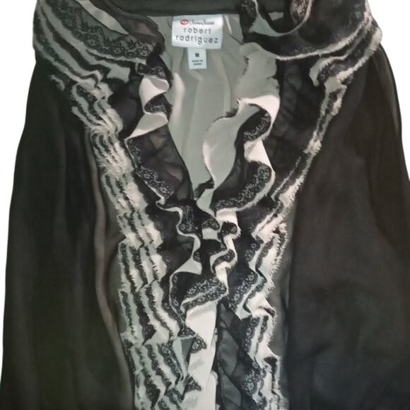 Target womens Tunic Size medium black Ruffled Sheer fairygoth - Picture 1 of 2